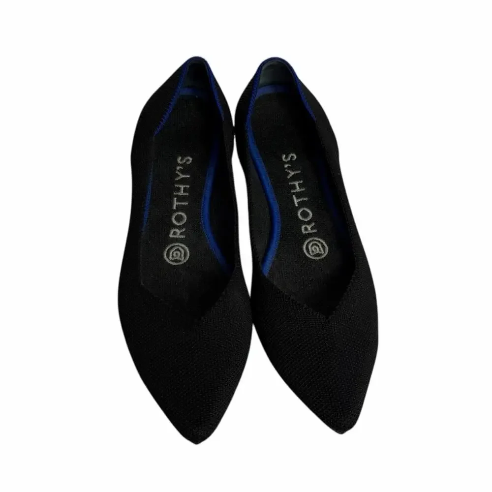 ROTHY'S THE POINT BALLET BLACK FLAT WOMEN SIZE 6 SHOES NO BOX
